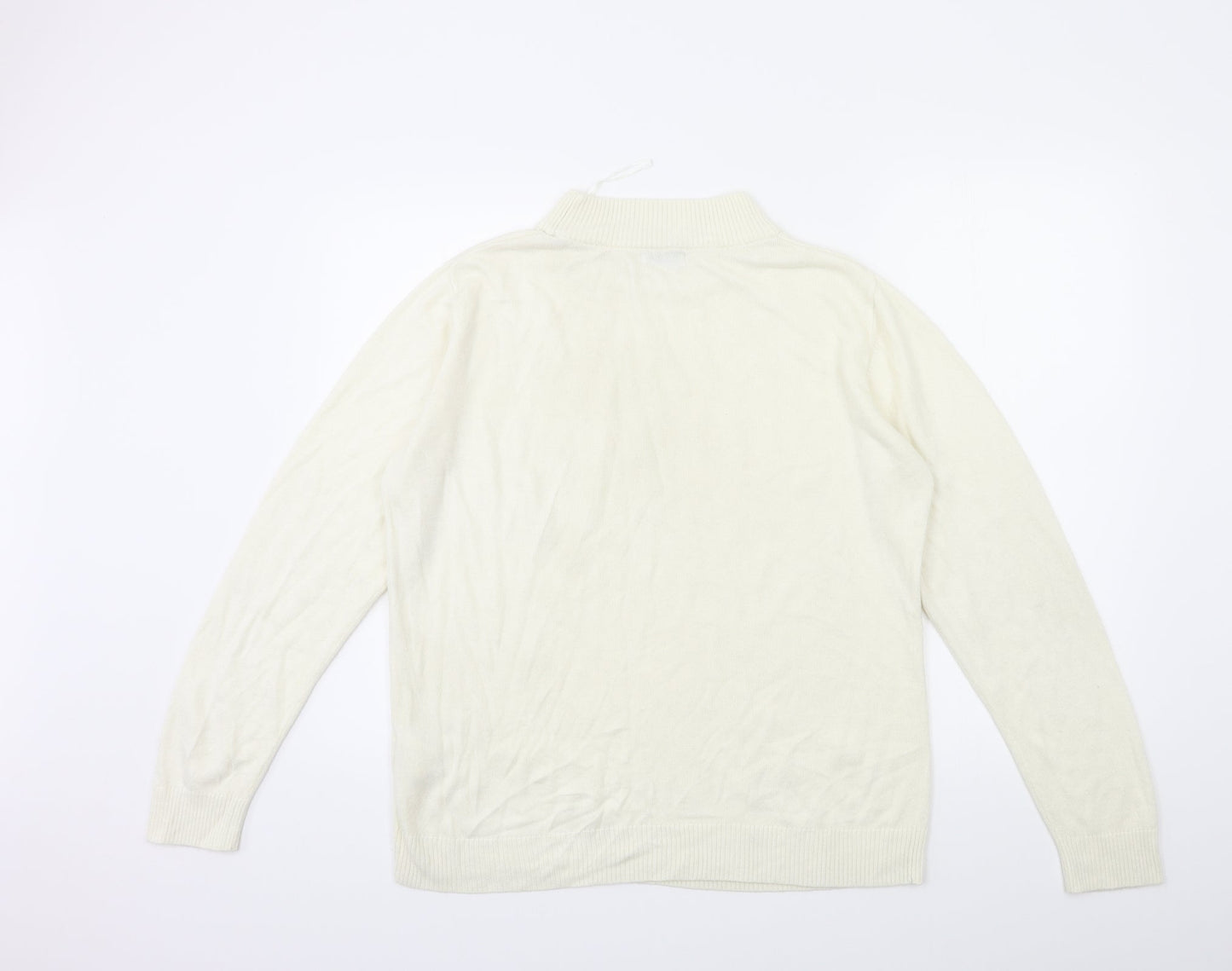 Damart Womens White  Knit Pullover Jumper Size 18