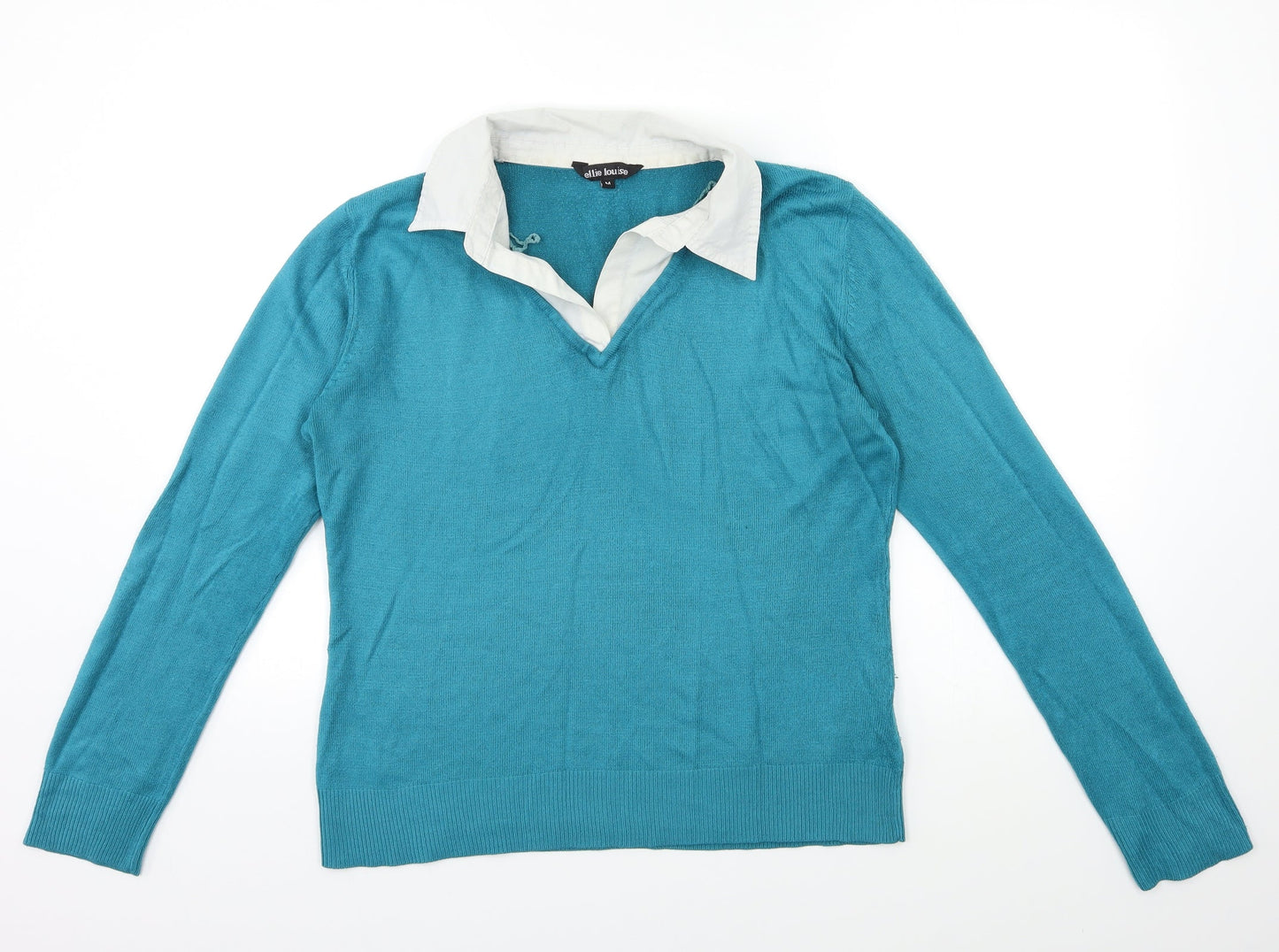 Womens UK Size M Ellie Louise Blue Pullover Jumper