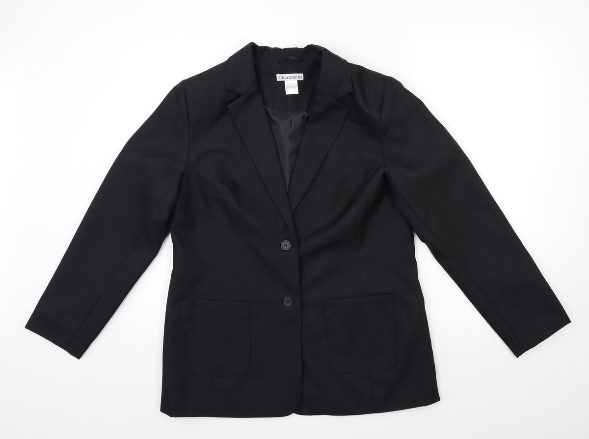 Charmance Womens Black   Jacket Blazer Size 14