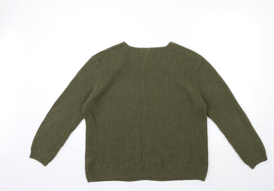 Womens UK Size M Peacocks Green Pullover Jumper