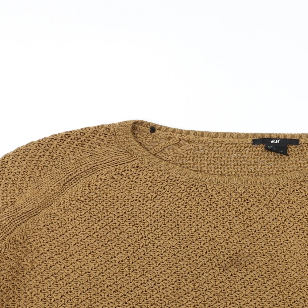 Womens UK Size L H&M Brown Pullover Jumper