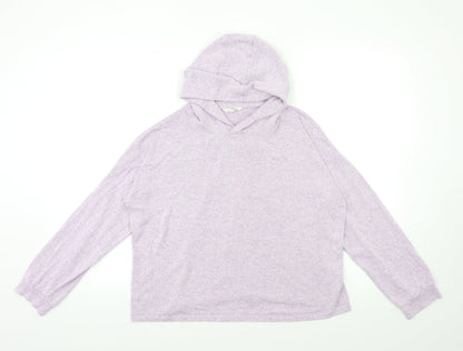 Marks and Spencer Girls Purple  Knit Pullover Hoodie Size 13 Years