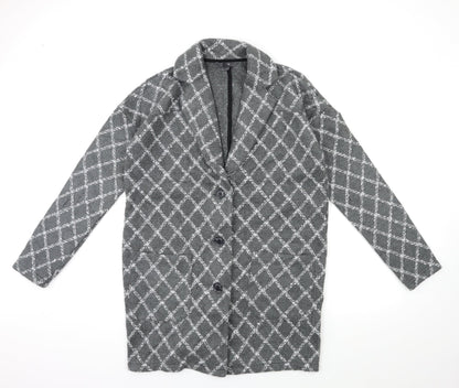 Womens UK Size M NEXT Grey Overcoat