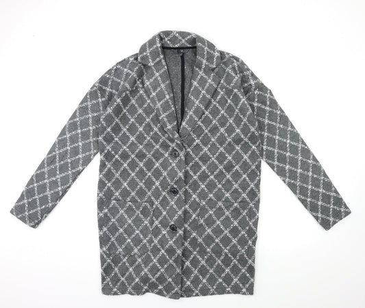 Womens UK Size M NEXT Grey Overcoat