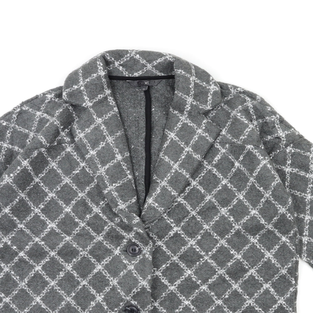 Womens UK Size M NEXT Grey Overcoat