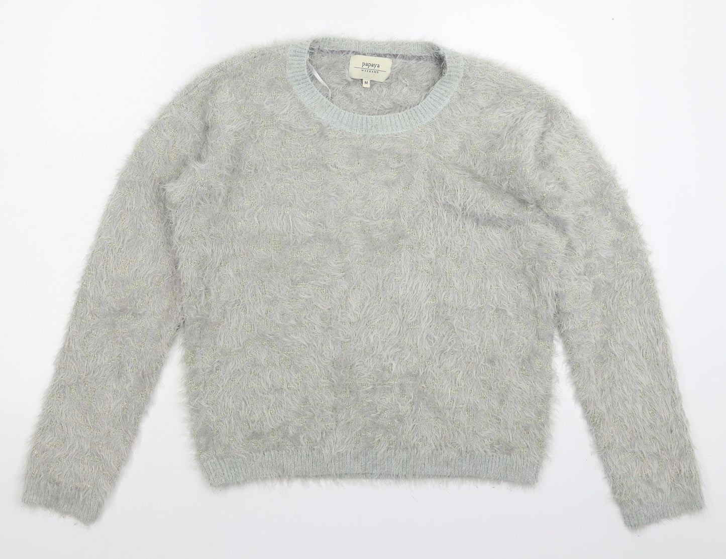 Womens UK Size M Papaya Grey Pullover Jumper