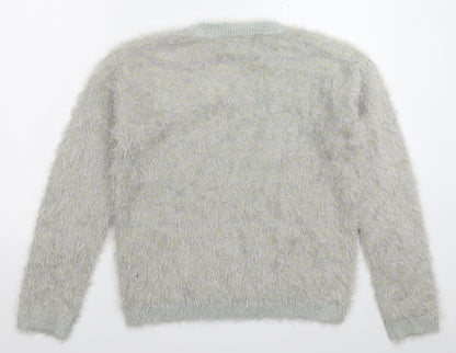 Womens UK Size M Papaya Grey Pullover Jumper
