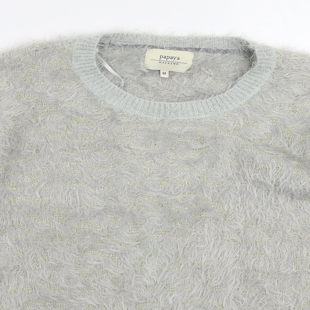 Womens UK Size M Papaya Grey Pullover Jumper