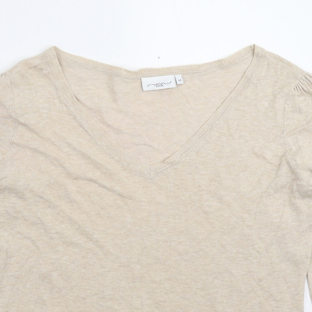 Womens UK Size 14 New Look Beige Pullover Jumper