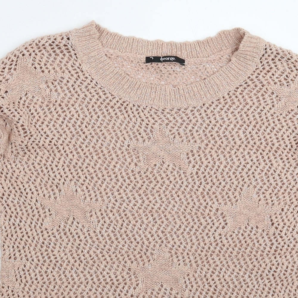 George Womens Pink  Knit Pullover Jumper Size 12