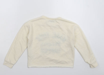 New Look Girls White   Pullover Sweatshirt Size 9 Years
