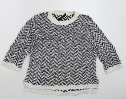 Topshop Womens Multicoloured Striped Knit Pullover Jumper Size 12