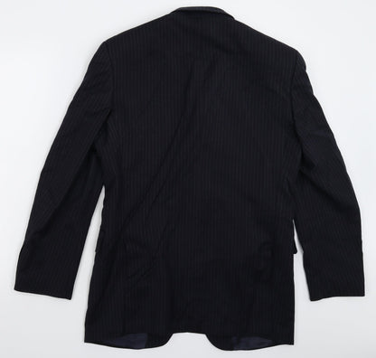 Alto Mens Blue Striped  Jacket Suit Jacket Size 38