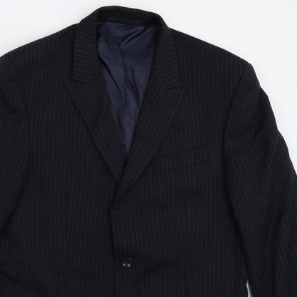 Alto Mens Blue Striped  Jacket Suit Jacket Size 38