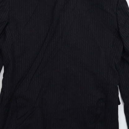 Alto Mens Blue Striped  Jacket Suit Jacket Size 38