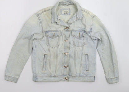 FOREVER 21 Womens Blue  Denim Jacket  Size S  - Distressed