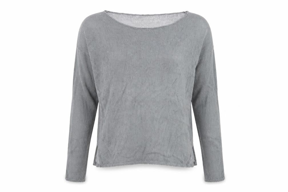 Front view of bershka bs girl women’s grey basic t-shirt, size UK 6
