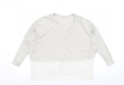 Womens UK Size 12 Zara Ivory Basic T-Shirt
