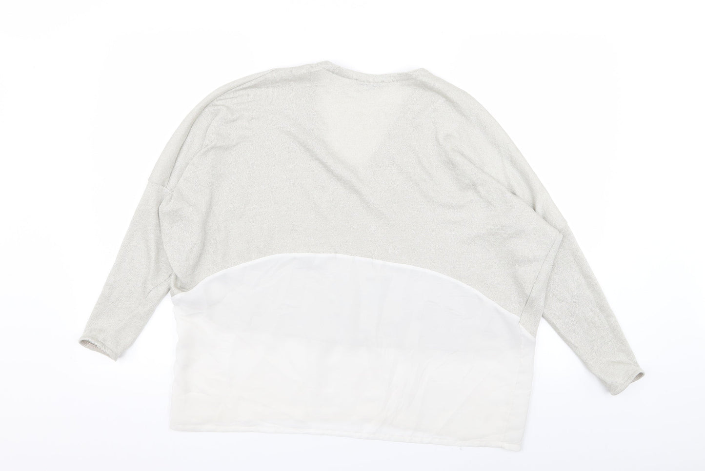 Womens UK Size 12 Zara Ivory Basic T-Shirt