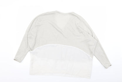 Womens UK Size 12 Zara Ivory Basic T-Shirt