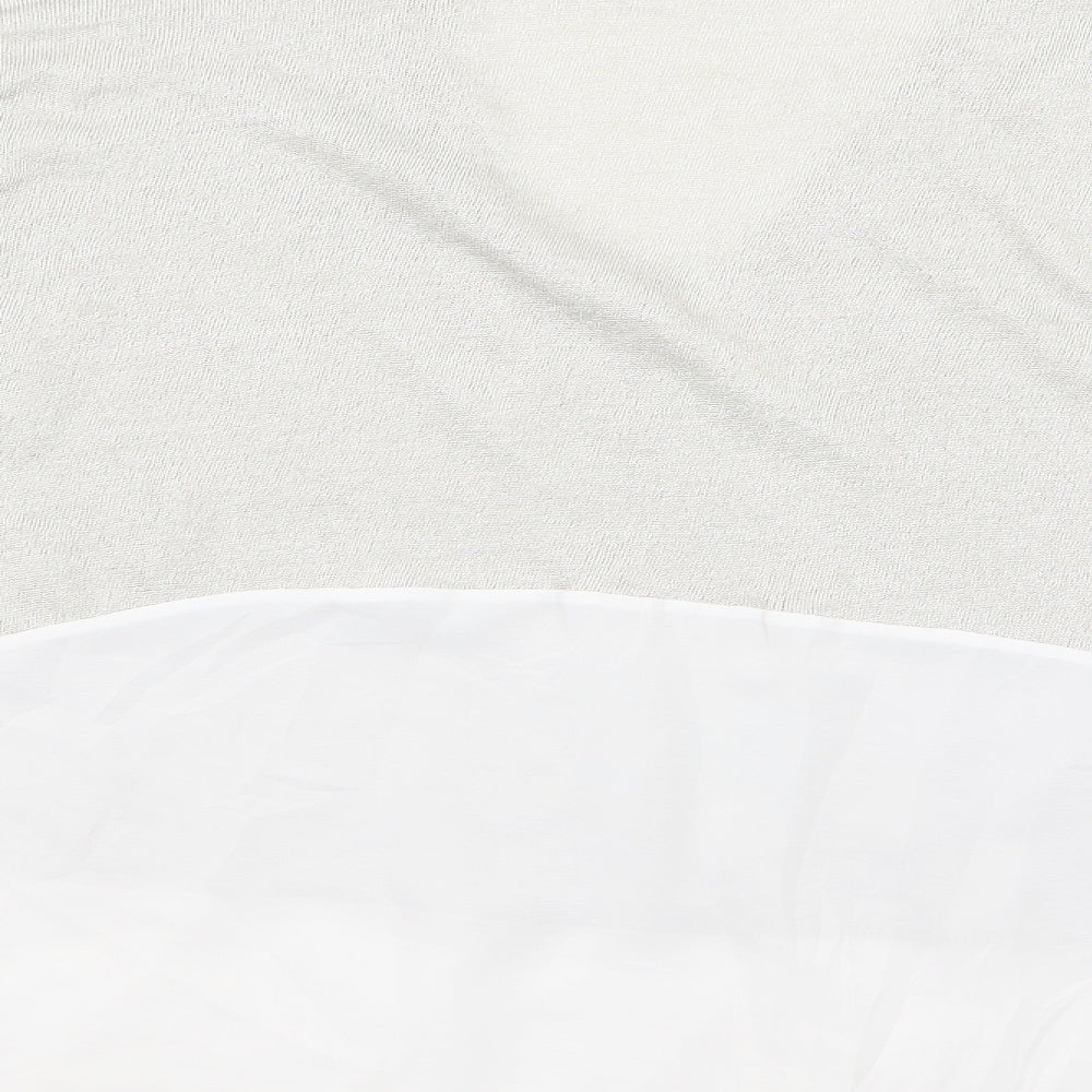 Womens UK Size 12 Zara Ivory Basic T-Shirt