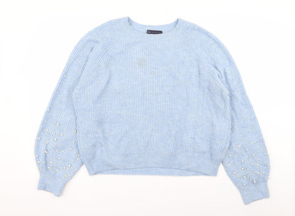 Womens UK Size M M&S Blue Pullover Jumper