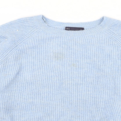 Womens UK Size M M&S Blue Pullover Jumper