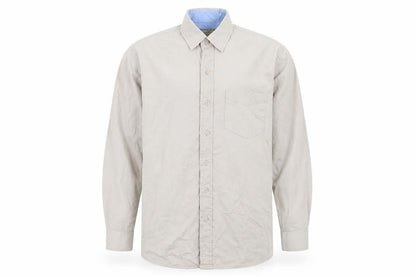 Mens UK Size M Unity Beige  Button-Up Long Sleeve Casual Shirt