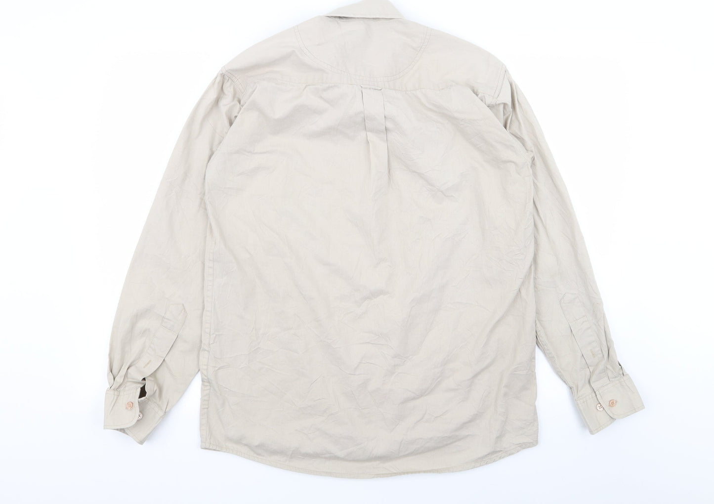 Unity Mens Beige    Button-Up Size M