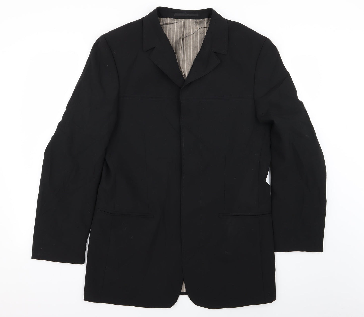 Mens UK Size 38 River Island Regular Black Suit Jacket