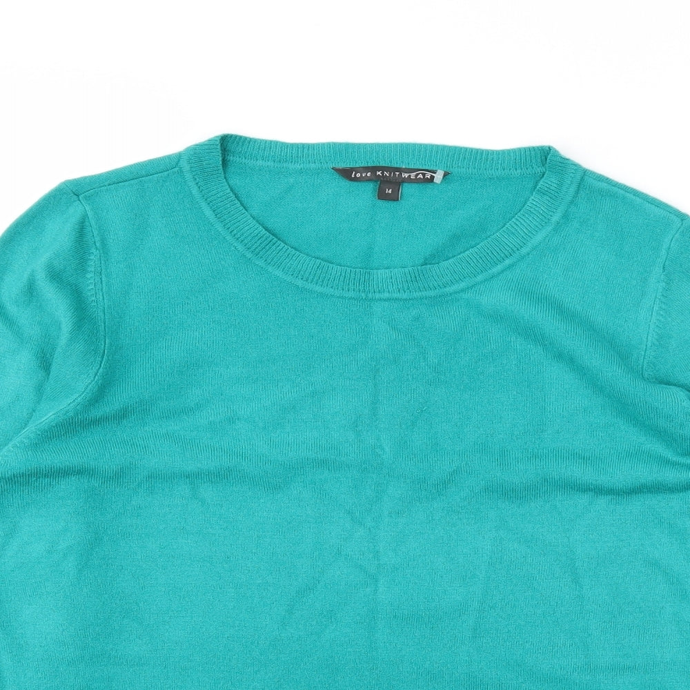 Love Knitwear Womens Green   Pullover Jumper Size 14