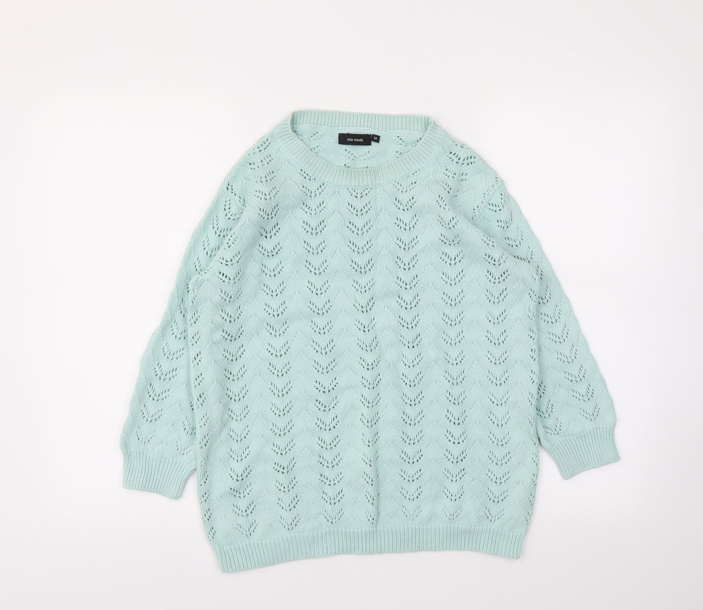 Womens UK Size M Mia Moda Blue Pullover Jumper