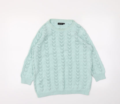 Womens UK Size M Mia Moda Blue Pullover Jumper
