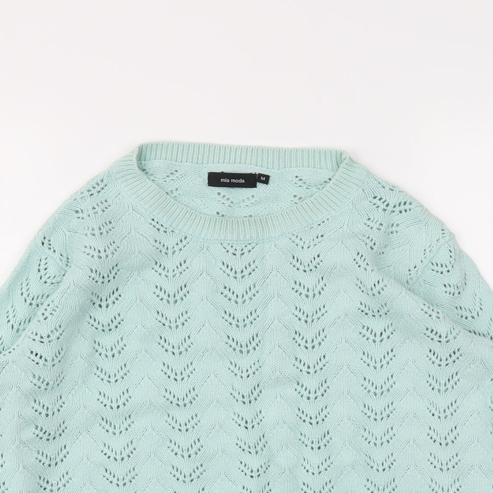 Womens UK Size M Mia Moda Blue Pullover Jumper