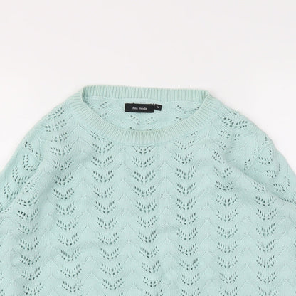 Womens UK Size M Mia Moda Blue Pullover Jumper