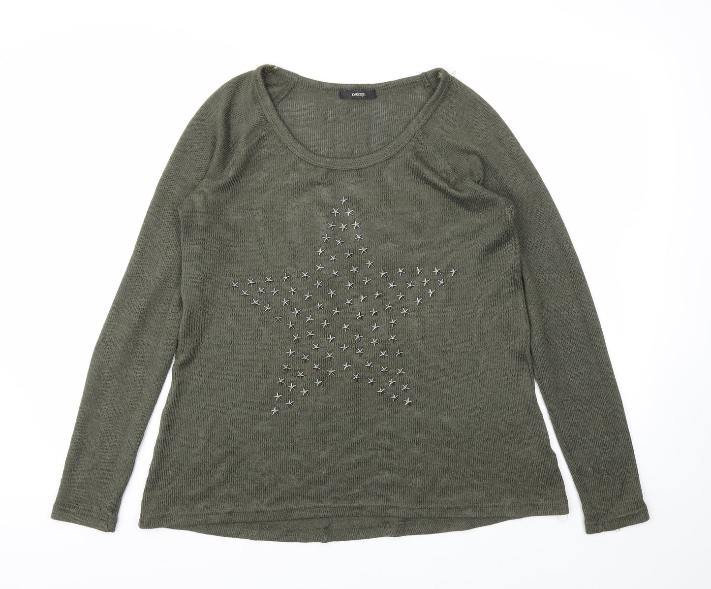 George Womens Green Argyle/Diamond  Pullover Jumper Size 8