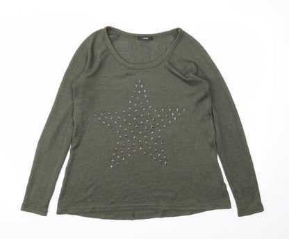 George Womens Green Argyle/Diamond  Pullover Jumper Size 8