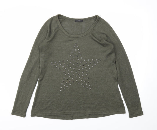 George Womens Green Argyle/Diamond  Pullover Jumper Size 8