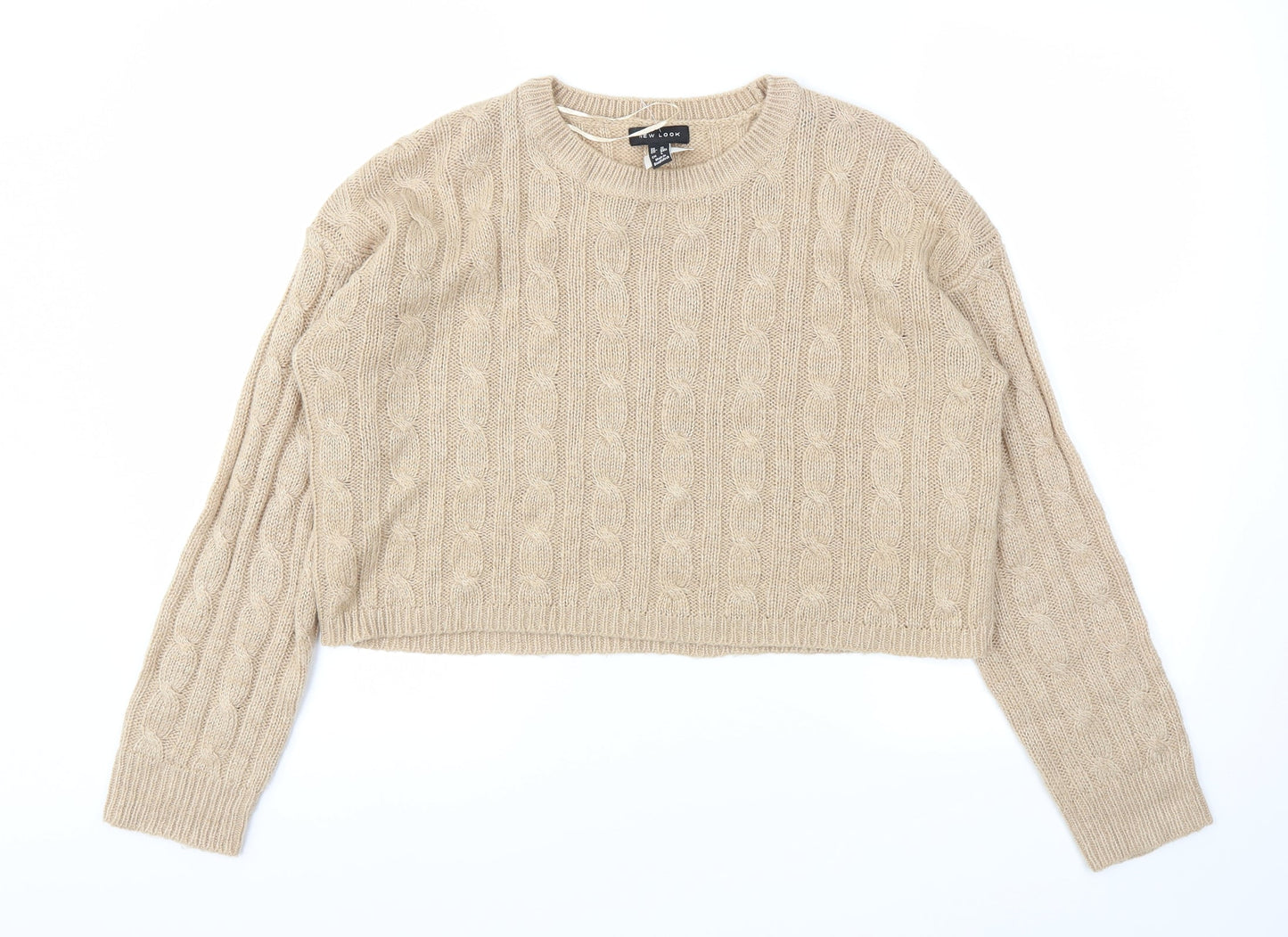 Womens UK Size M New Look Beige Pullover Jumper