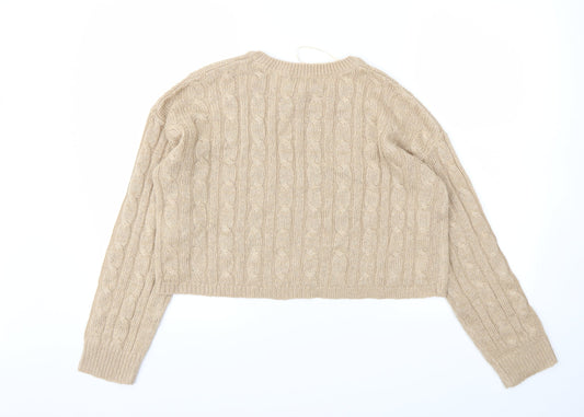 Womens UK Size M New Look Beige Pullover Jumper