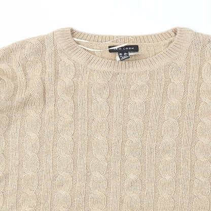 Womens UK Size M New Look Beige Pullover Jumper