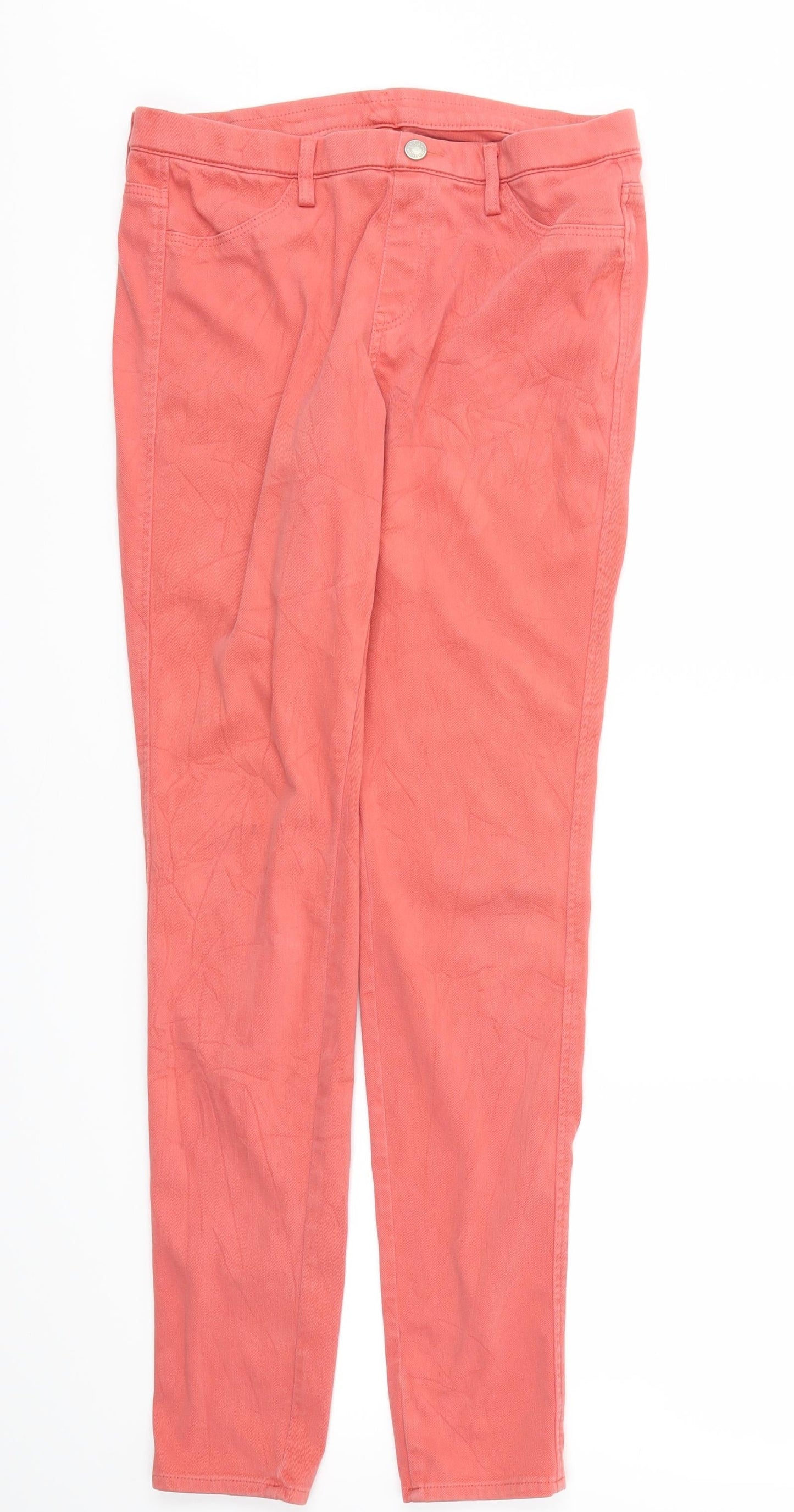Womens UK Size M Preworn Regular Fit  Pink Trousers