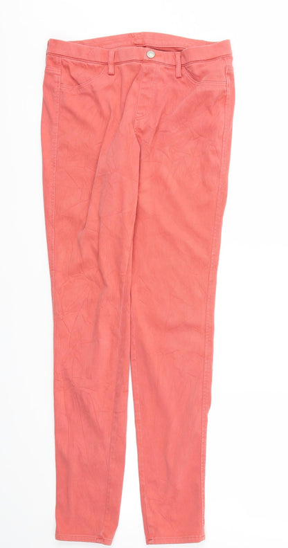 Womens UK Size M Preworn Regular Fit  Pink Trousers