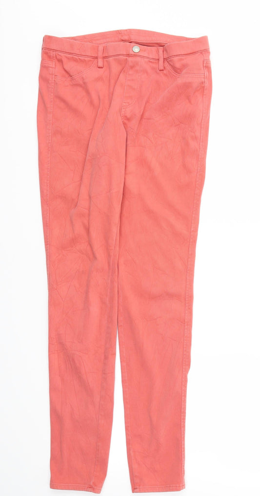 Womens UK Size M Preworn Regular Fit  Pink Trousers