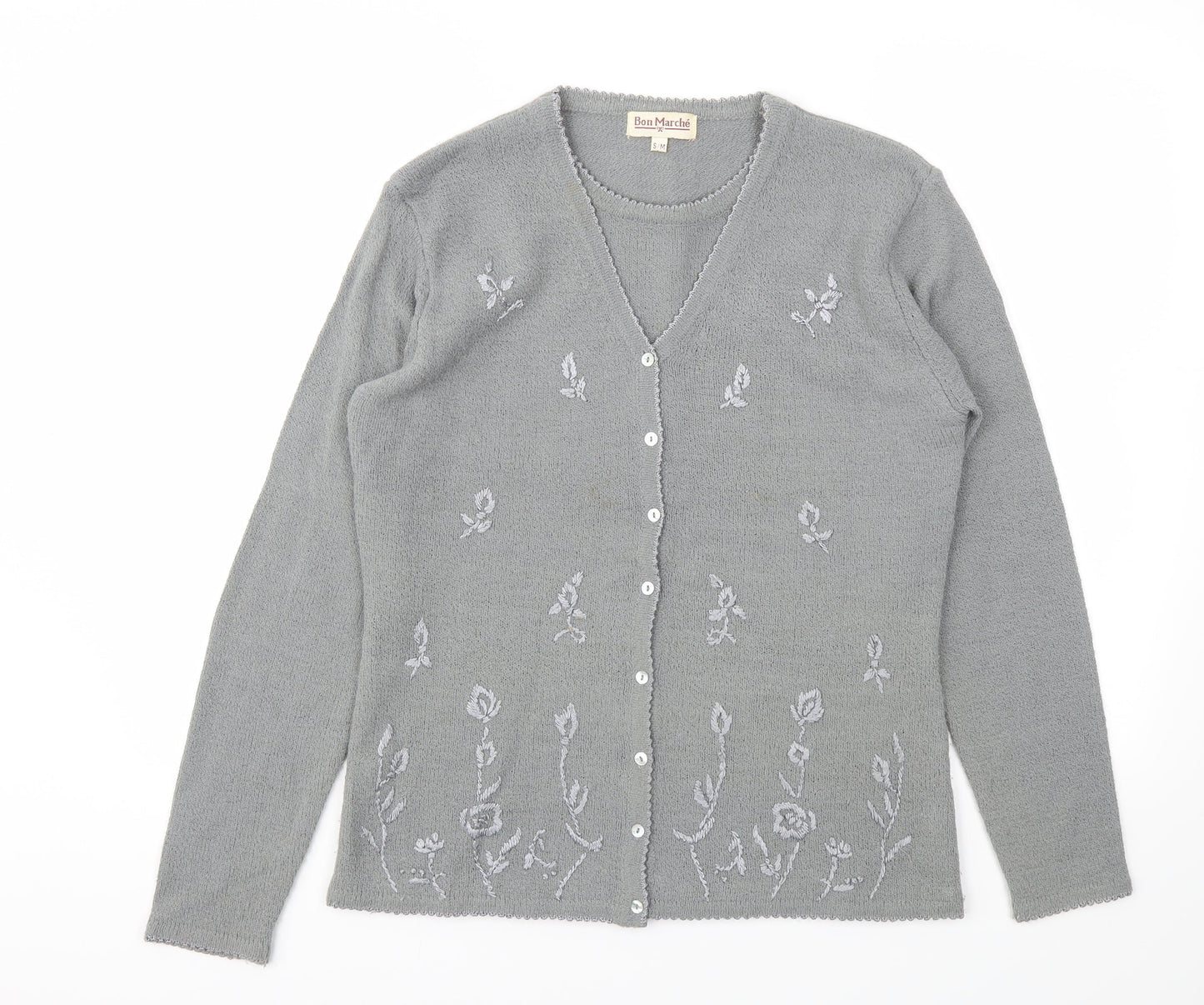 BON MARCHIE Womens Grey   Cardigan Jumper Size M