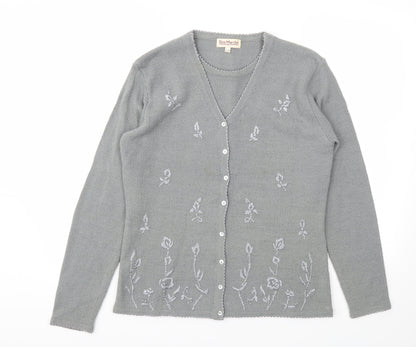 BON MARCHIE Womens Grey   Cardigan Jumper Size M