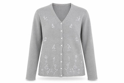 Bonmarché Womens Grey Cardigan Jumper Size M
