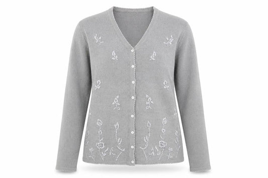 Bonmarché Womens Grey Cardigan Jumper Size M