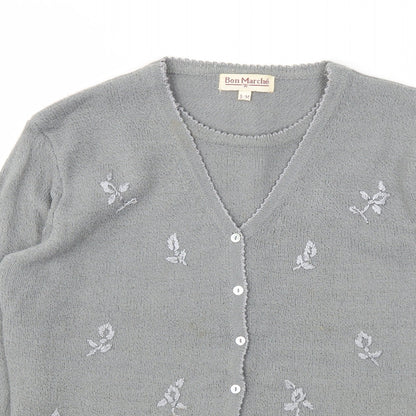 BON MARCHIE Womens Grey   Cardigan Jumper Size M