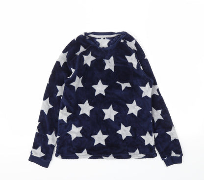 George Girls Blue Argyle/Diamond  Top Pyjama Top Size 10-11 Years